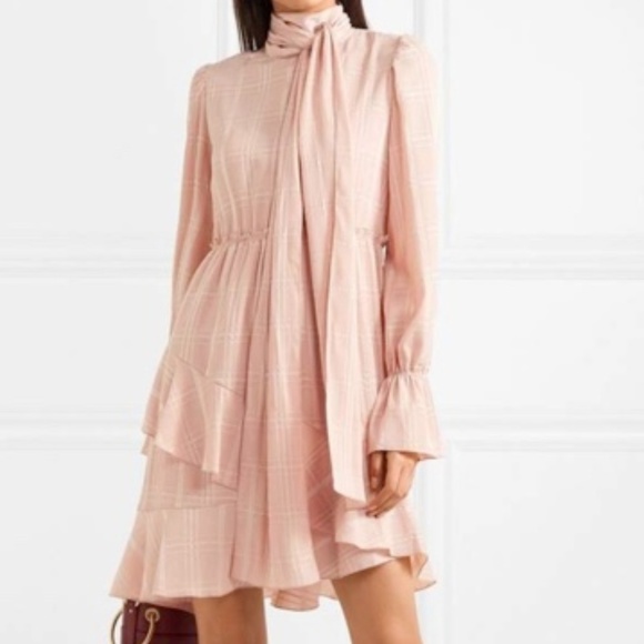 See by Chloé Pussy-Bow Asymmetric Dress - Picture 1 of 7